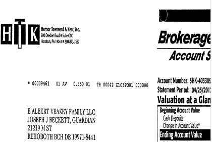 HTK transfer confirmation letter moving trust assets to guardianship